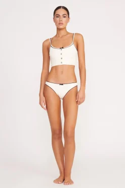 STAUD ABBY SWIM TOP  IVORY BLACK IVORYBLACK Discount