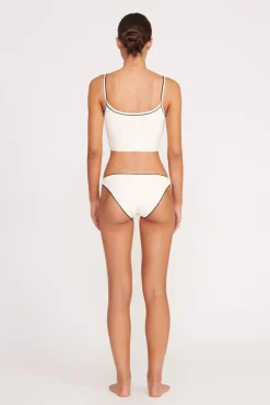 STAUD ABBY SWIM TOP  IVORY BLACK IVORYBLACK Discount