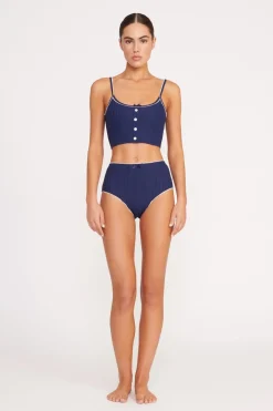 STAUD ABBY SWIM TOP  NAVY WHITE NAVYWHITE Best