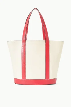 STAUD ALLORA TOTE  CREAM RED ROSE REDROSE Clearance