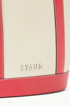 STAUD ALLORA TOTE CREAM RED ROSE REDROSE Clearance