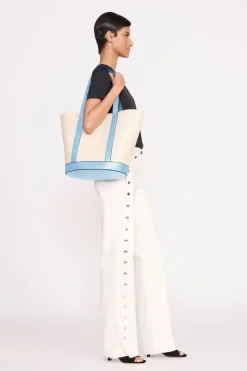 STAUD ALLORA TOTE  CREAM BLUE STAUDBLUE Discount