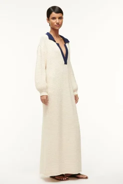 STAUD ALTEA DRESS  IVORY NAVY IVORYNAVY New