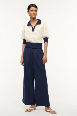 STAUD ALTEA SWEATER  IVORY NAVY IVORYNAVY Online