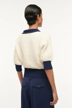 STAUD ALTEA SWEATER  IVORY NAVY IVORYNAVY Online