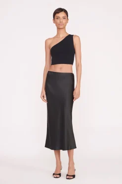 STAUD ANGELA SKIRT   BLACK Discount