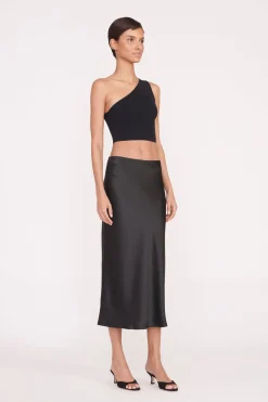 STAUD ANGELA SKIRT   BLACK Discount