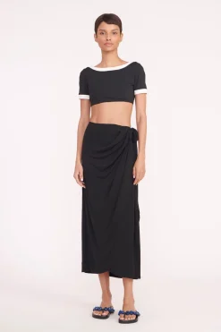 STAUD ANGELICA COVERUP SKIRT BLACK New
