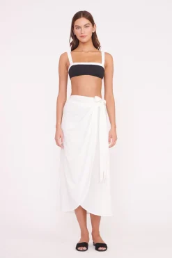 STAUD ANGELICA COVERUP SKIRT WHITE Hot