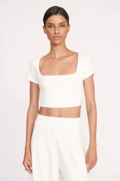 STAUD ANYA TOP   IVORY Best