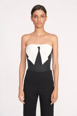 STAUD ATTICUS TOP  BLACK IVORY BLACKIVORY Clearance