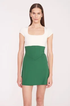 STAUD BACKSPIN DRESS COURT GREEN IVORY COURTGREENIVORY Online