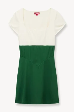 STAUD BACKSPIN DRESS COURT GREEN IVORY COURTGREENIVORY Online