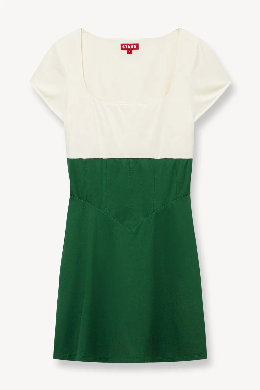 STAUD BACKSPIN DRESS COURT GREEN IVORY COURTGREENIVORY Online