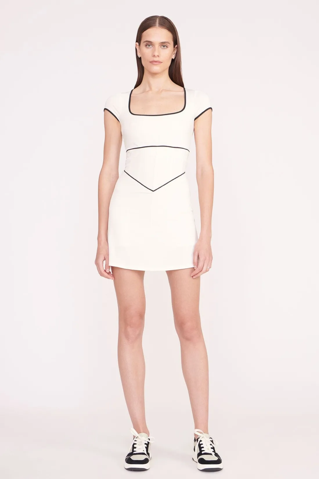 STAUD BACKSPIN DRESS IVORY BLACK IVORYBLACK Best