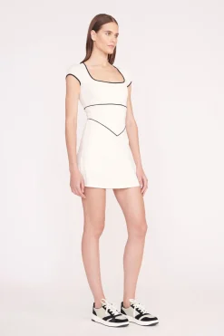 STAUD BACKSPIN DRESS  IVORY BLACK IVORYBLACK Best
