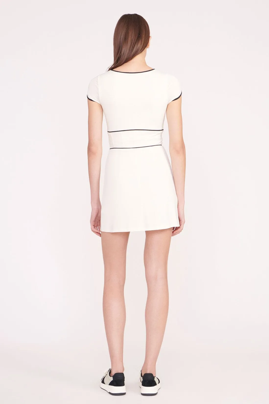 STAUD BACKSPIN DRESS IVORY BLACK IVORYBLACK Best
