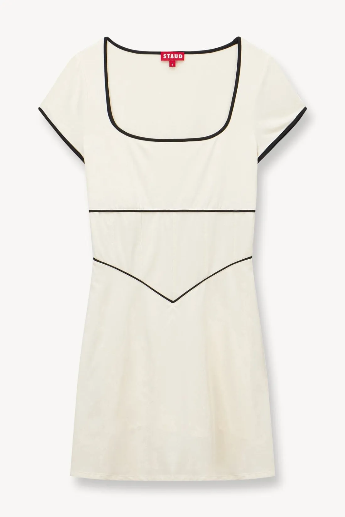STAUD BACKSPIN DRESS IVORY BLACK IVORYBLACK Best