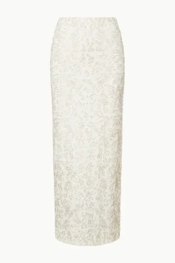STAUD BARLETTA SKIRT   IVORY