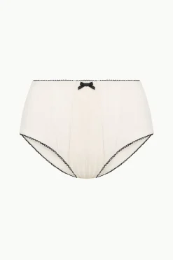 STAUD BRENTON HIGH RISE BIKINI BOTTOM IVORY BLACK IVORYBLACK New