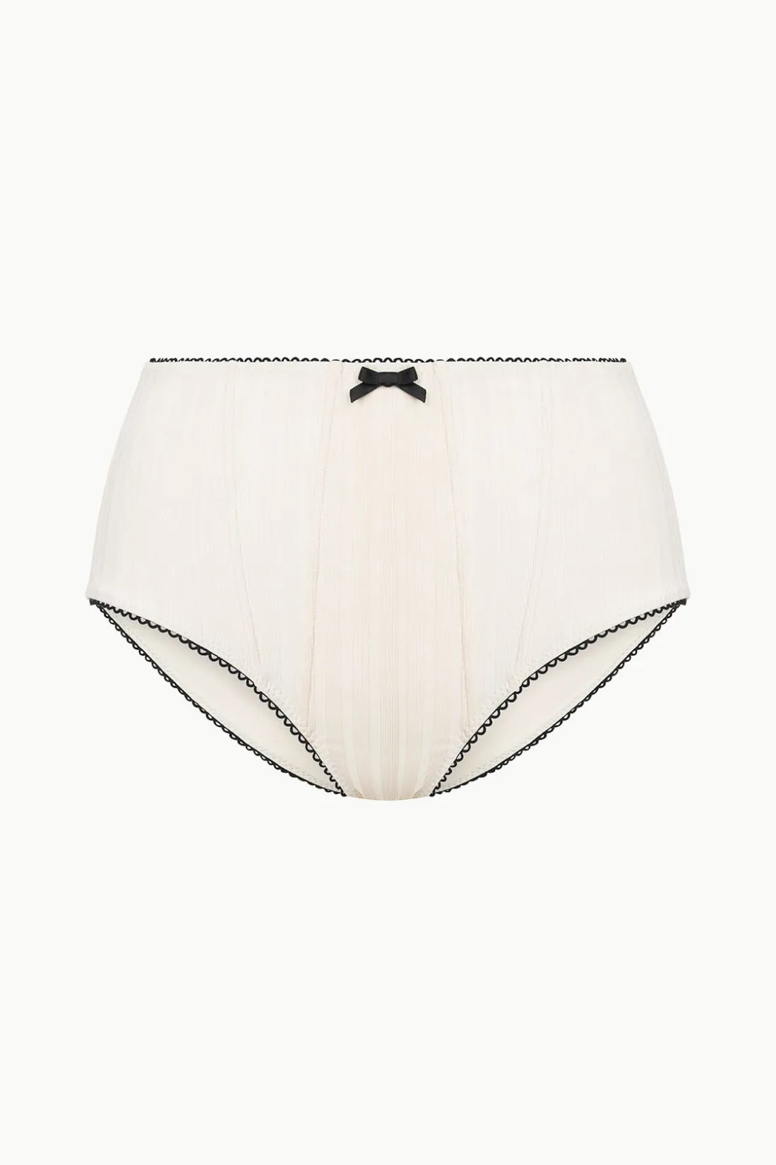 STAUD BRENTON HIGH RISE BIKINI BOTTOM IVORY BLACK IVORYBLACK New