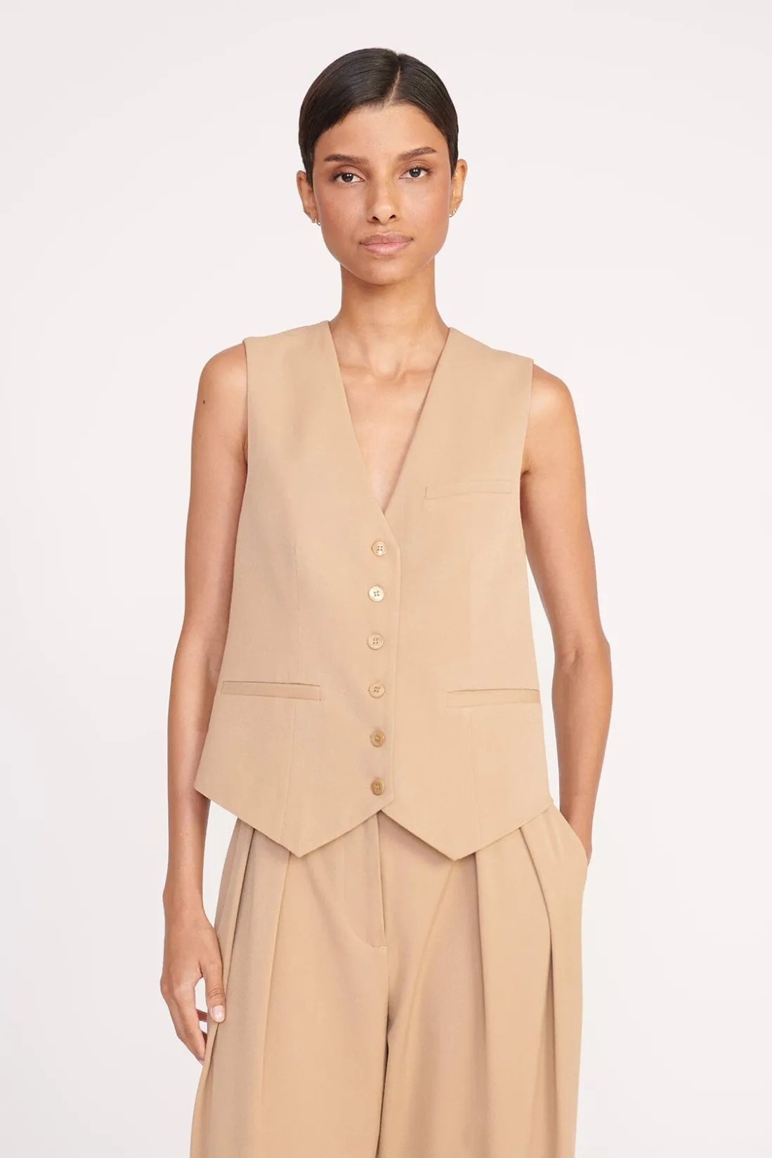 STAUD BRETT VEST CAMEL Outlet