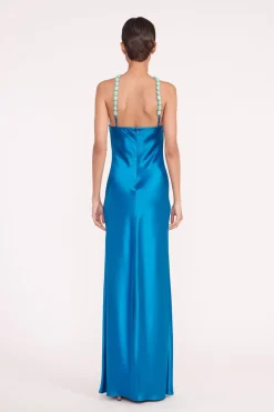 STAUD CADENCE DRESS ISLAND BLUE ISLANDBLUE