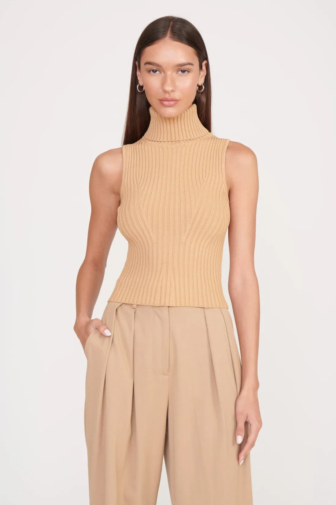 STAUD CALLUM TOP CAMEL Outlet