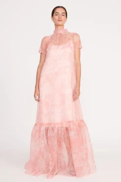 STAUD CALLUNA DRESS  CHERRY BLOSSOM IVORY TOILE CHERRYBLOSSOMIVORYTOILE New