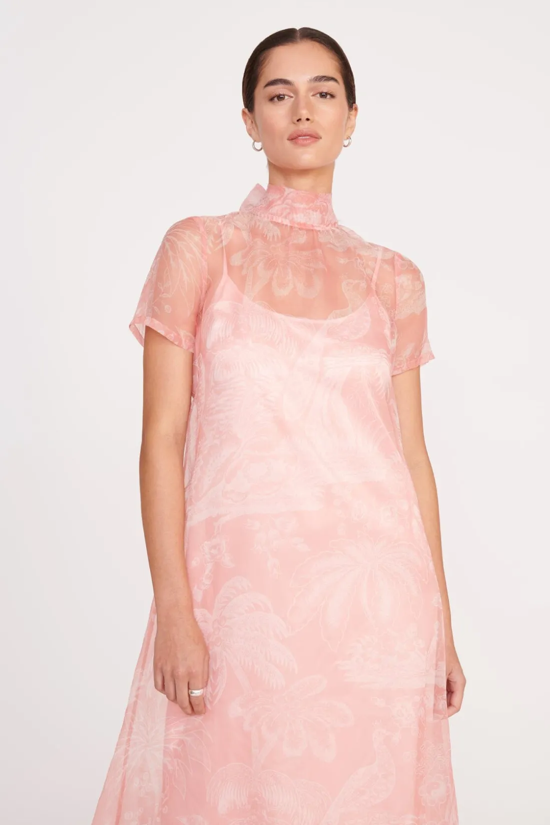 STAUD CALLUNA DRESS CHERRY BLOSSOM IVORY TOILE CHERRYBLOSSOMIVORYTOILE New