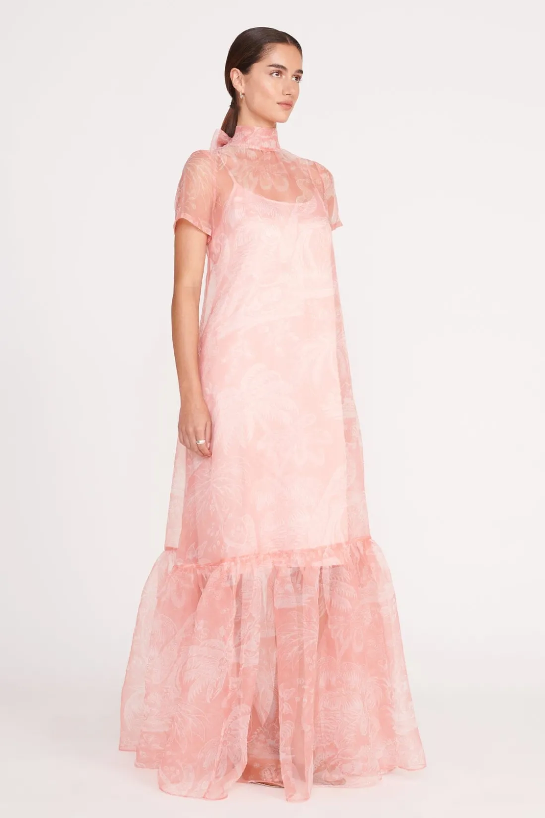 STAUD CALLUNA DRESS CHERRY BLOSSOM IVORY TOILE CHERRYBLOSSOMIVORYTOILE New