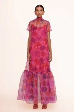 STAUD CALLUNA DRESS MAGENTA PAINTED FLORAL MAGENTAPAINTEDFLORAL Outlet