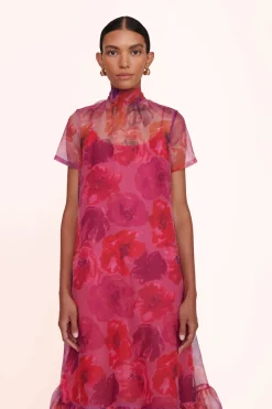 STAUD CALLUNA DRESS  MAGENTA PAINTED FLORAL MAGENTAPAINTEDFLORAL Outlet