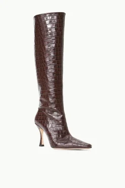 STAUD CAMI BOOT  ESPRESSO CROC EMBOSSED ESPRESSOCROCEMBOSSED New