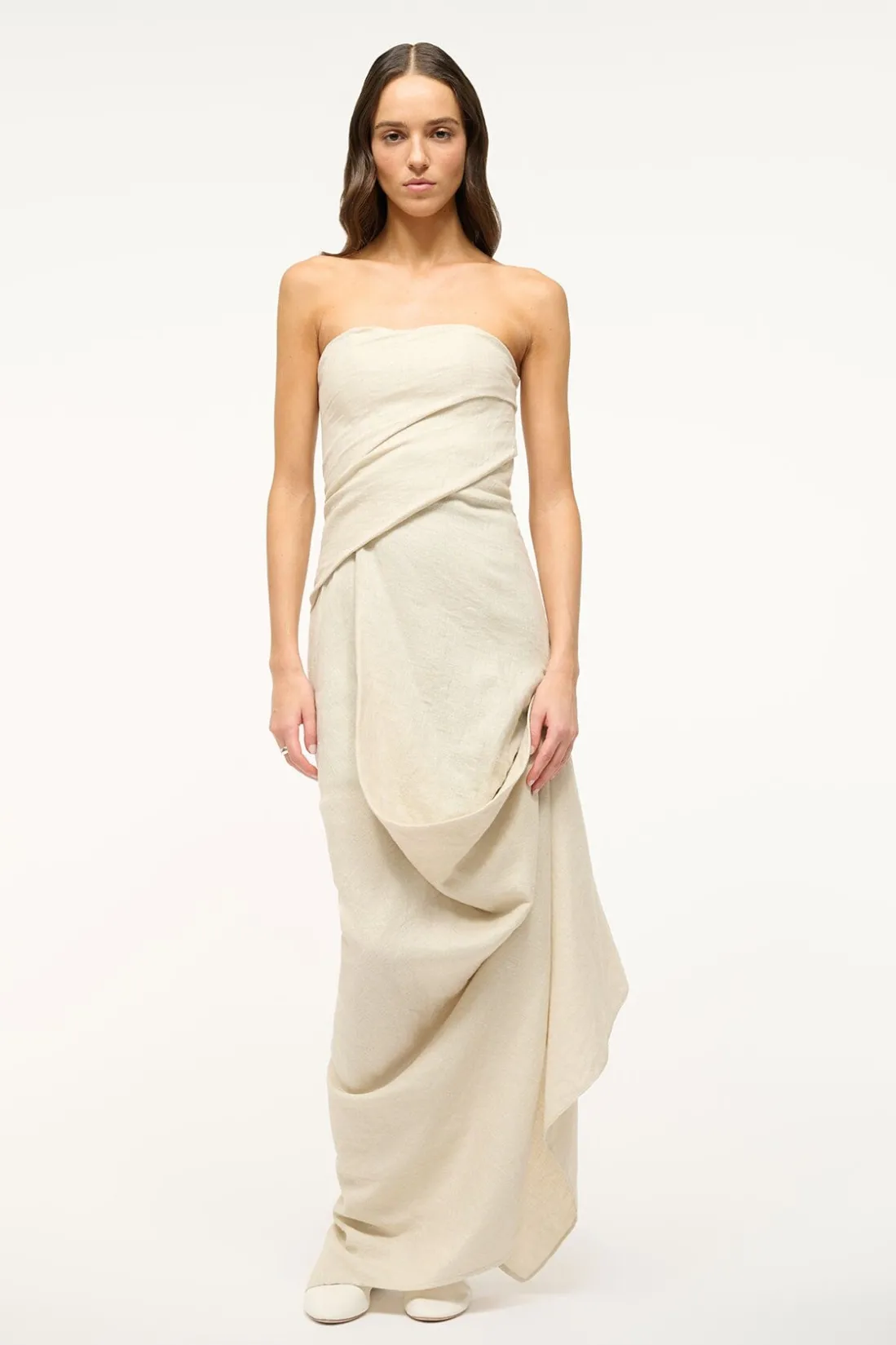 STAUD CARAVAGGIO DRESS NATURAL Sale