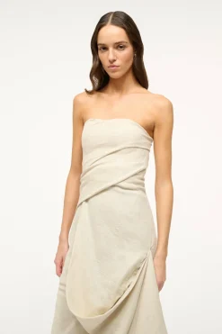 STAUD CARAVAGGIO DRESS   NATURAL Sale