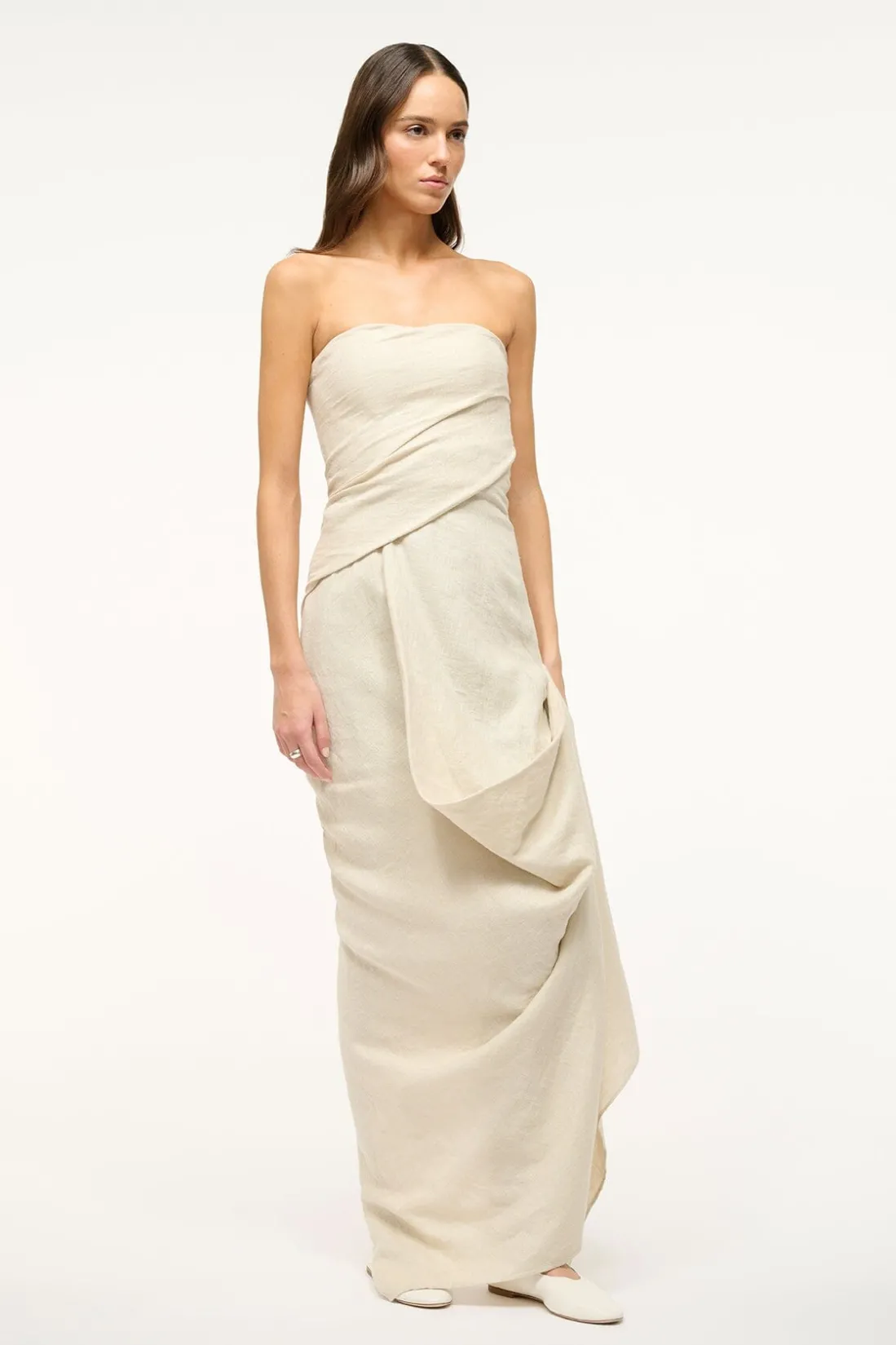STAUD CARAVAGGIO DRESS NATURAL Sale
