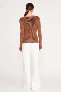 STAUD CARGO SWEATER  BLACK TAN BLACKTAN New