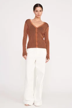 STAUD CARGO SWEATER  BLACK TAN BLACKTAN New