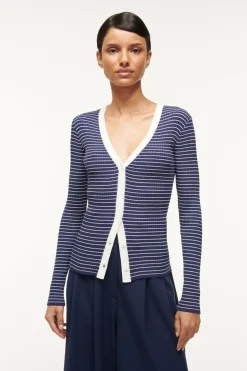STAUD CARGO SWEATER  NAVY MICRO STRIPE NAVYMICROSTRIPE New