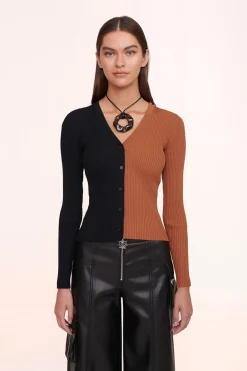 STAUD CARGO SWEATER  TAN BLACK TANBLACK Outlet