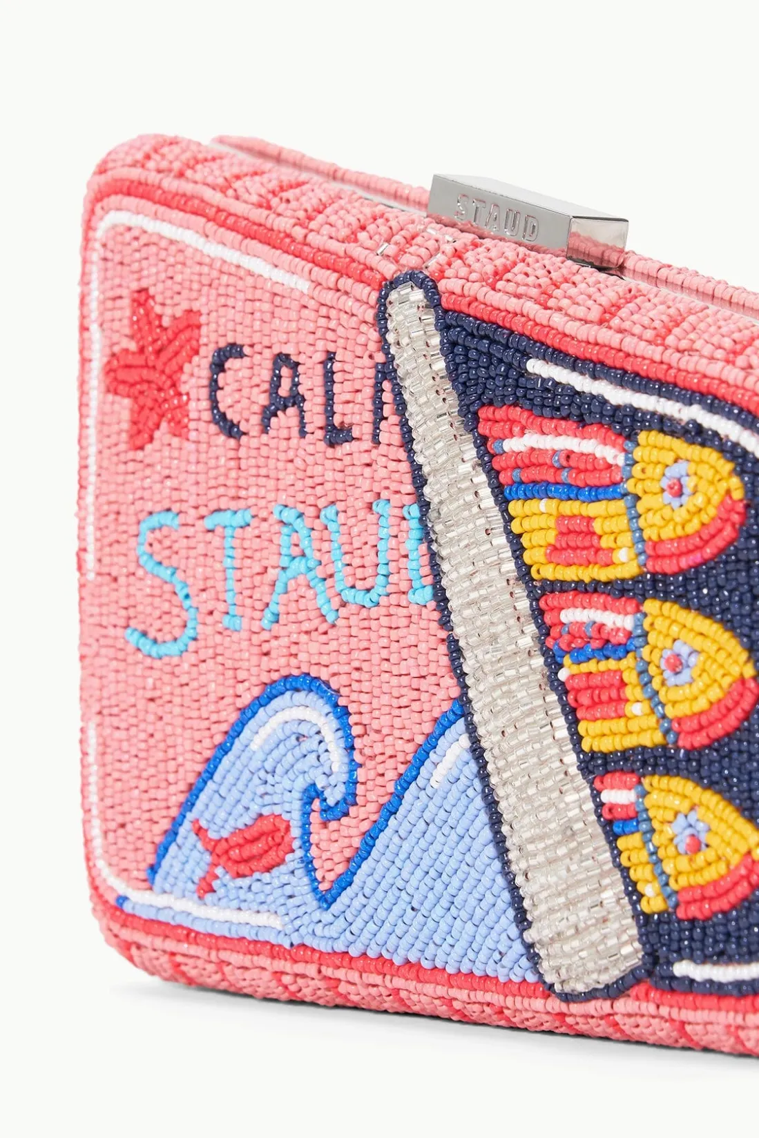 STAUD CARMELLA BEADED CLUTCH INES PINK STAUDINESPINK Clearance