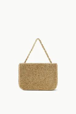 STAUD CARMEN BEADED BOX BAG   GOLD Sale