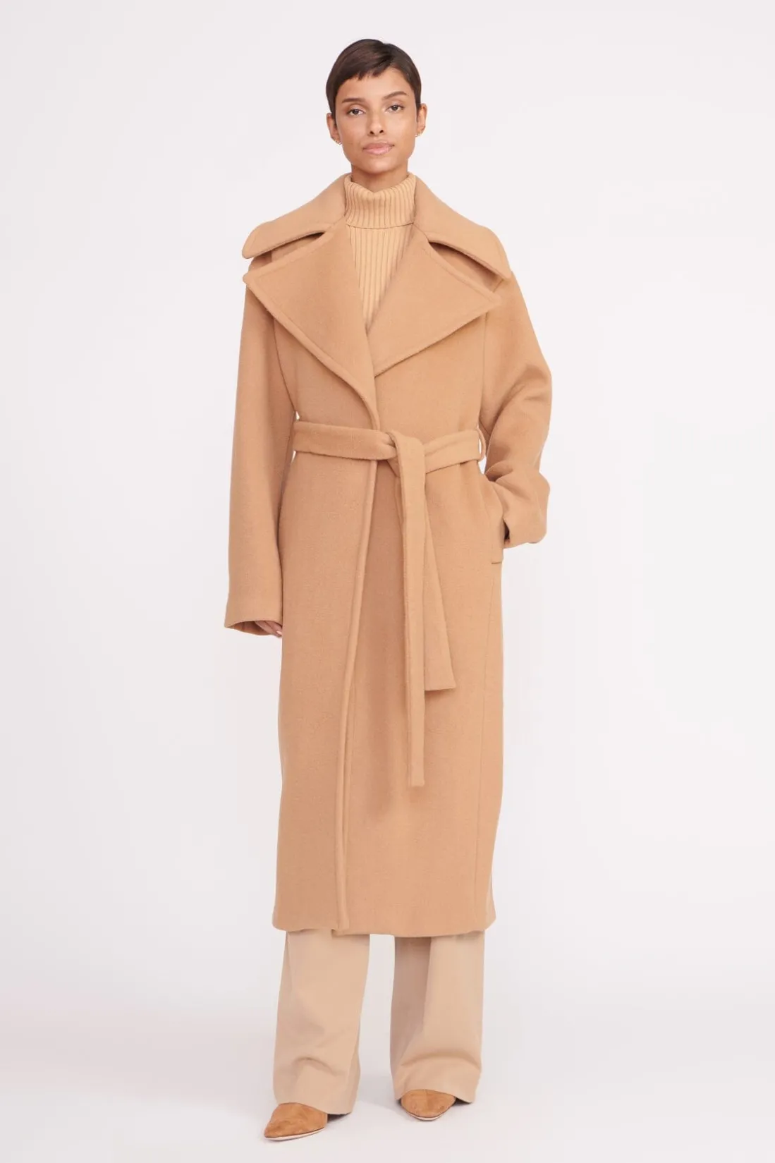 STAUD CARVER COAT CAMEL Sale