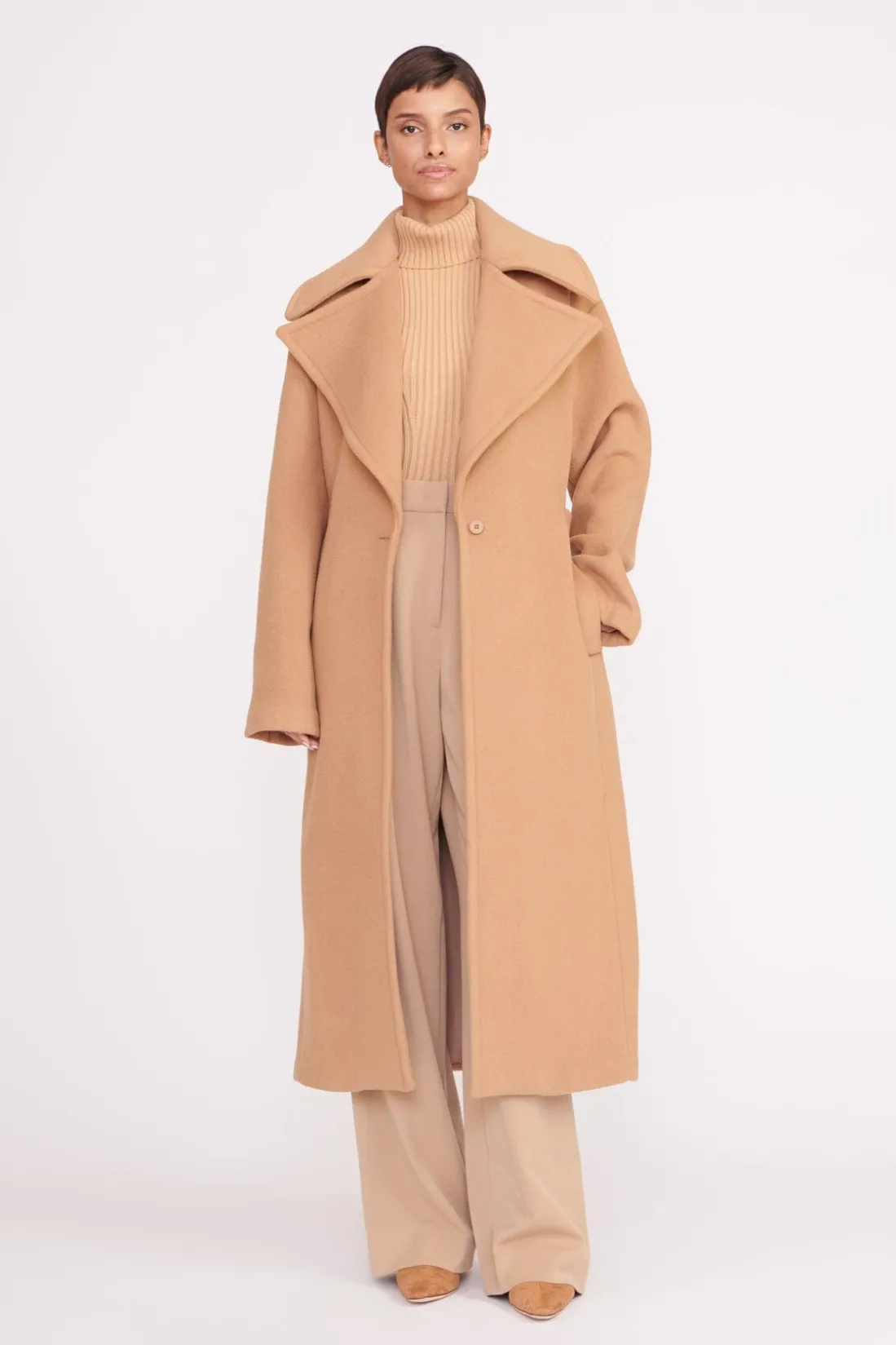 STAUD CARVER COAT CAMEL Sale