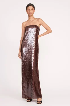 STAUD CASEY DRESS BRONZE Sale