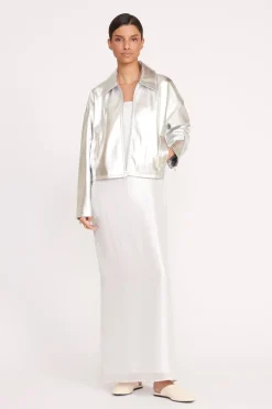 STAUD CASEY DRESS   SILVER