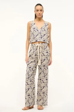 STAUD CATANIA TOP  NAVY SCALLOP BLOCK PRINT NAVYSCALLOPBLOCKPRINT