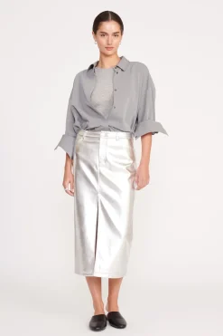 STAUD COLTON SHIRT  HEATHER GREY SUITING HEATHERGREY Sale