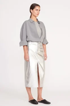 STAUD COLTON SHIRT  HEATHER GREY SUITING HEATHERGREY Sale